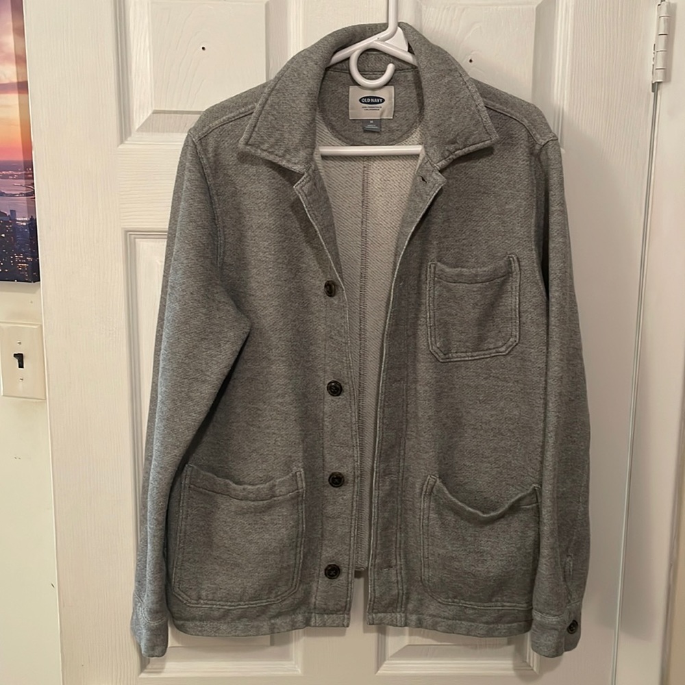 OLD NAVY Men’s Size Medium Grey Button Up Cardigan Sweater